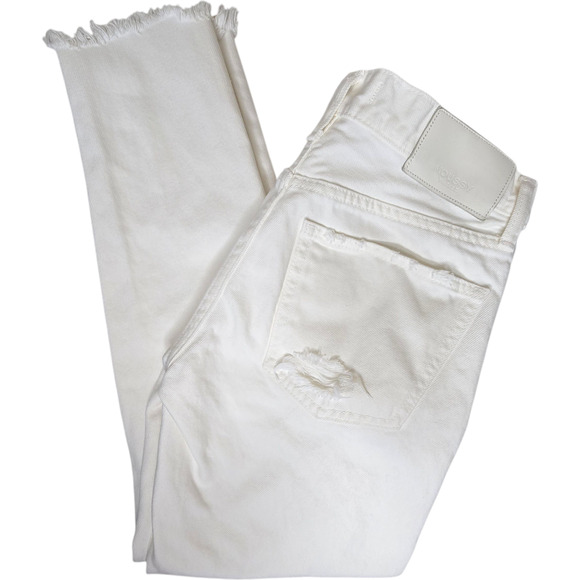 Moussy‎ Vintage Kelley Mid Rise Tapered Ankle Jeans White Distressed Size 26 - Picture 5 of 16